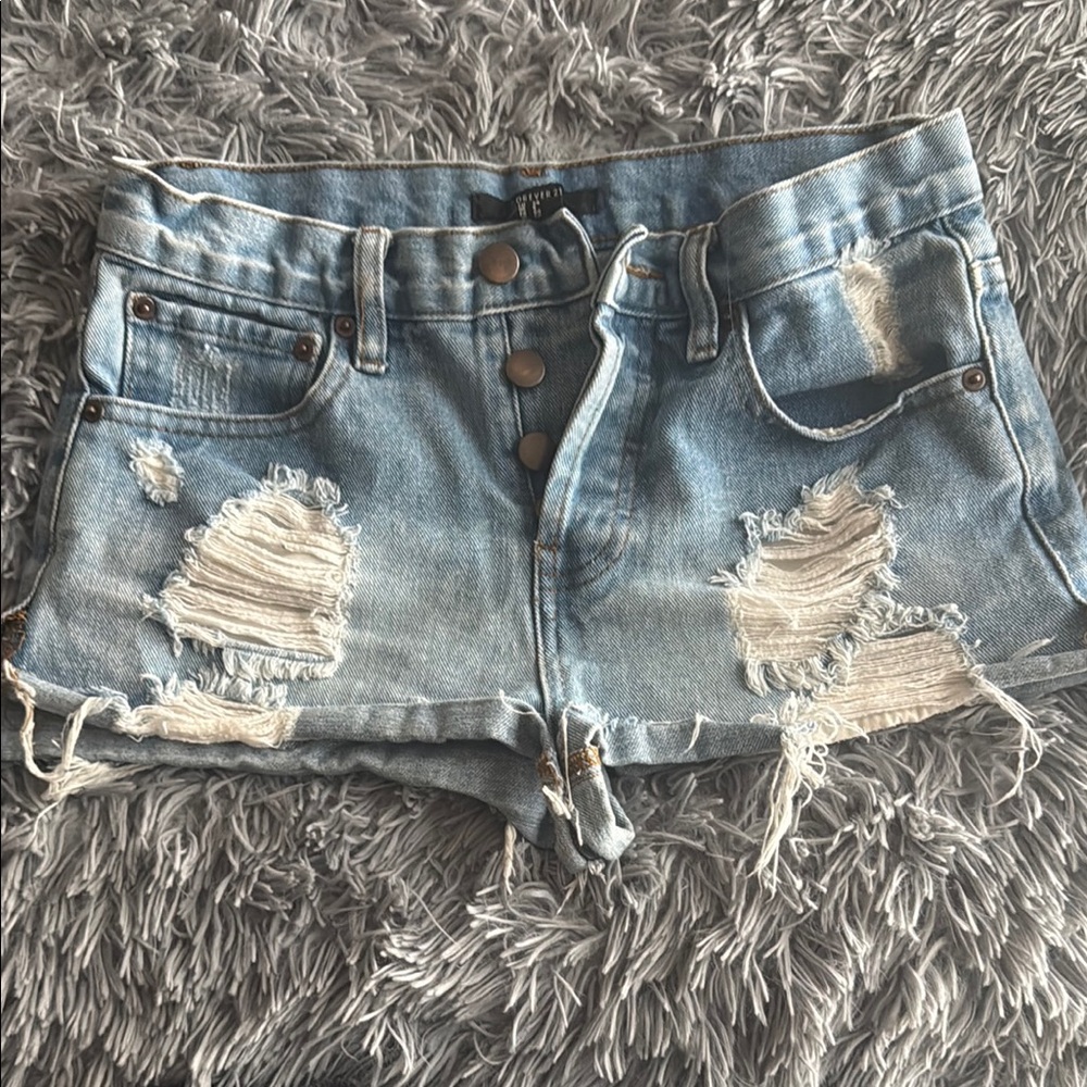 Distressed Denim Shorts Size 25